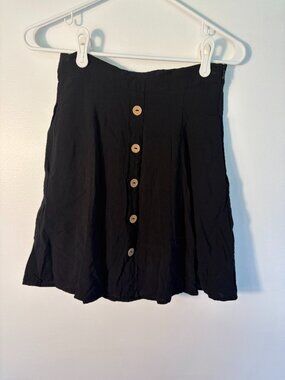 ModCloth Black Button Up Mini Skirt With Front Buttons
